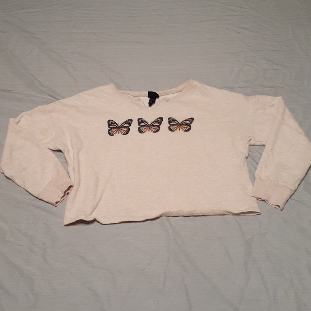 Girls Large Crop Top Sweatshirt